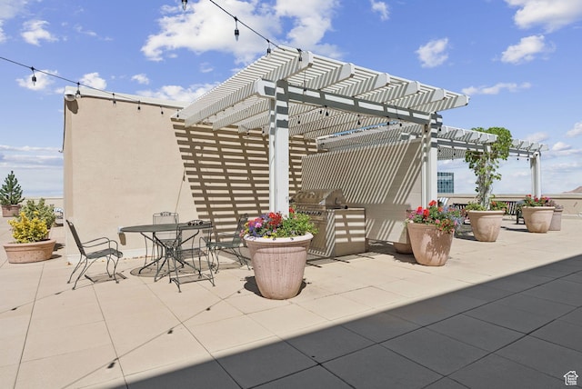 48 W 300 S Unit 1405N, Salt Lake City, UT 84101 - view of patio with a pergola, area for grilling, and outdoor dining space