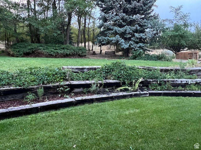 521 N Grove Dr, Alpine, UT 84004 - view of grassy yard with a vegetable garden