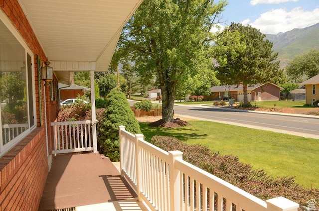521 N Grove Dr, Alpine, UT 84004 - covered porch featuring a mountain view