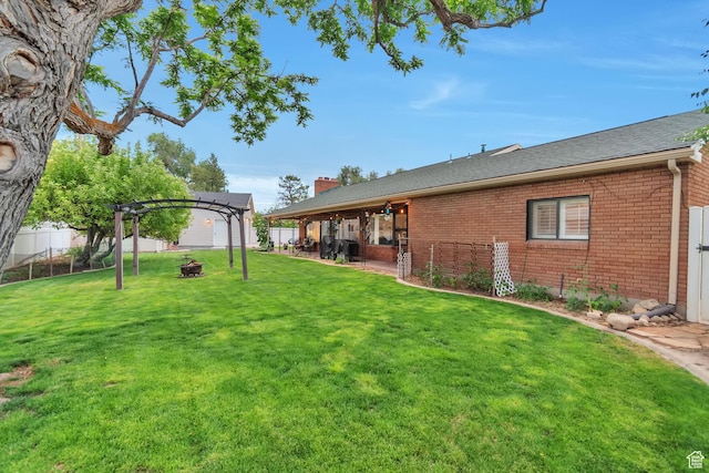 3161 S 8520 W, Magna, UT 84044 - fenced backyard with a pergola and a patio