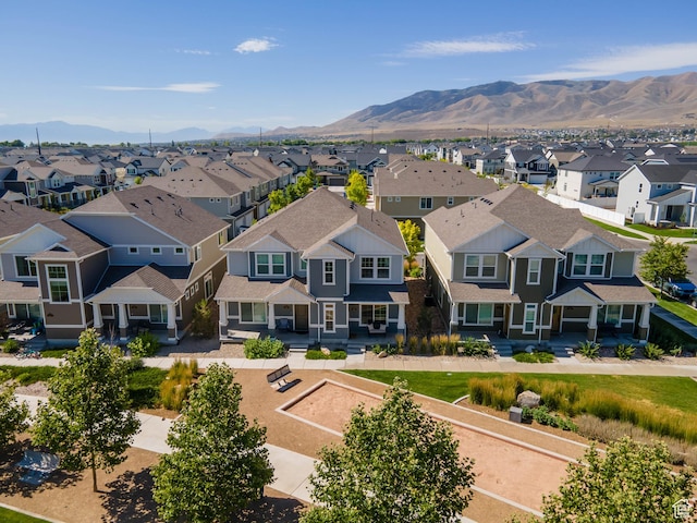 132 E Geyser Ct, Saratoga Springs, UT 84045 - aerial view of residential area with a mountain backdrop