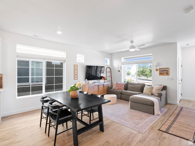 132 E Geyser Ct, Saratoga Springs, UT 84045 - living area featuring light wood-style flooring and a ceiling fan