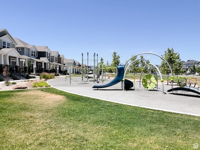 132 E Geyser Ct, Saratoga Springs, UT 84045 - community play area featuring a residential view and a lawn