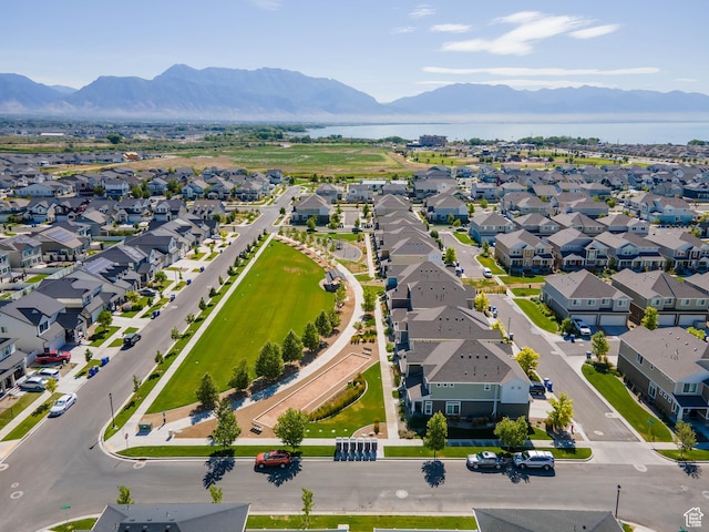 132 E Geyser Ct, Saratoga Springs, UT 84045 - aerial perspective of suburban area featuring a water and mountain view