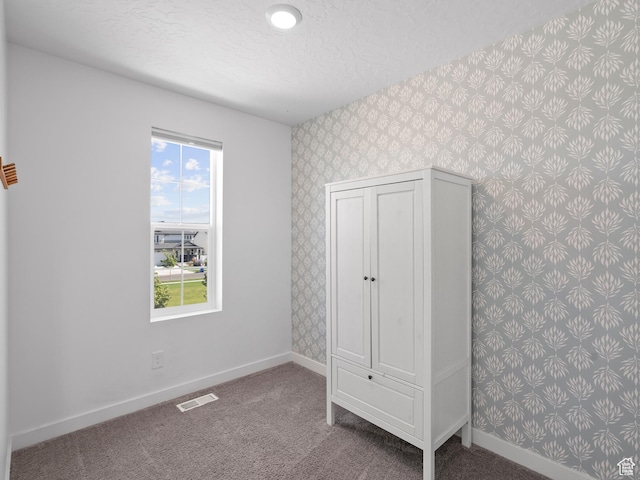 132 E Geyser Ct, Saratoga Springs, UT 84045 - unfurnished bedroom with wallpapered walls, carpet, and a textured ceiling