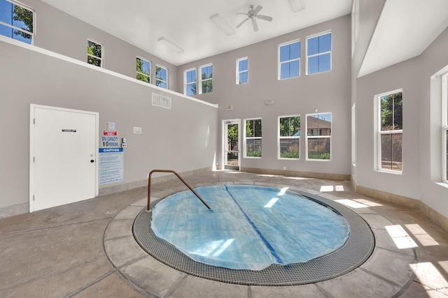 3908 W Lorient Ave, West Jordan, UT 84084 - view of pool featuring a ceiling fan and a swimming pool