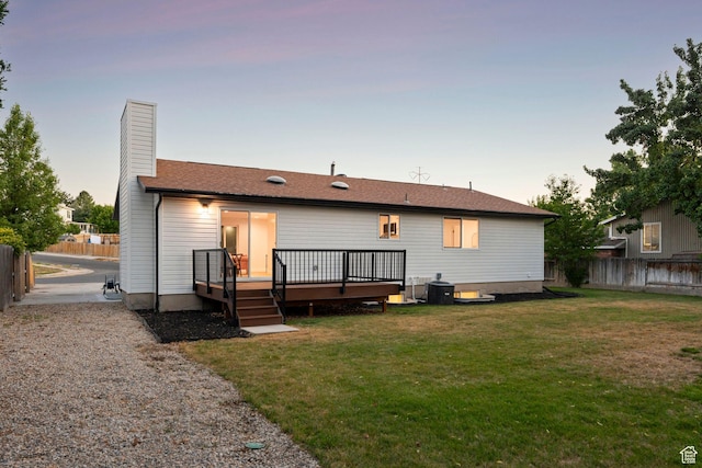932 W Walden Meadows Dr S, Salt Lake City, UT 84123 - back of property with a wooden deck and a chimney