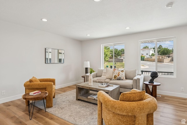 932 W Walden Meadows Dr S, Salt Lake City, UT 84123 - living room featuring light wood-style floors and recessed lighting