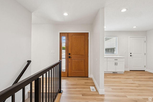 932 W Walden Meadows Dr S, Salt Lake City, UT 84123 - entrance foyer with light wood-style floors, healthy amount of natural light, and recessed lighting