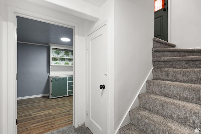 437 E 100 N, Brigham City, UT 84302 - stairway featuring wood finished floors and baseboards