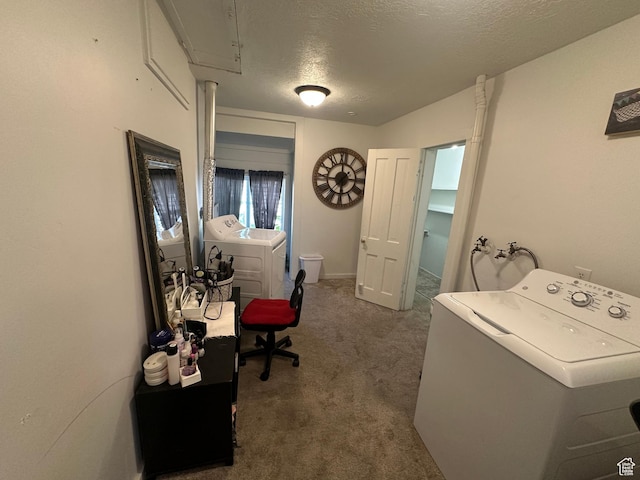 2019 Adams Ave, Ogden, UT 84401 - carpeted office featuring a textured ceiling and washer and clothes dryer