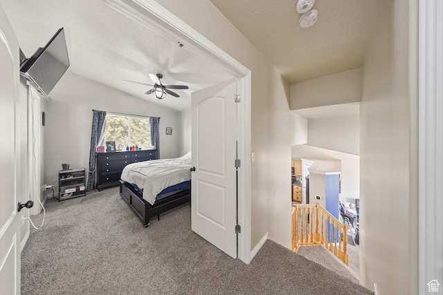 4022 S 2725 W, Roy, UT 84067 - bedroom with carpet, vaulted ceiling, and ceiling fan