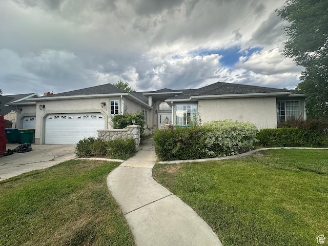 83 E 1820 S, Orem, UT 84058 - ranch-style home with a garage, a front lawn, and stucco siding