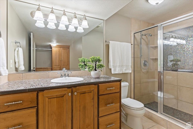 1711 N Compton Rd, Farmington, UT 84025 - full bath featuring vanity, a shower stall, and tile patterned floors