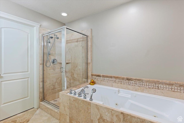 1711 N Compton Rd, Farmington, UT 84025 - full bath featuring a shower stall, a jetted tub, and tile patterned flooring