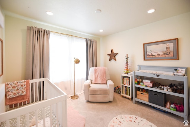 1090 E 770 S, Heber City, UT 84032 - carpeted bedroom featuring a nursery area and recessed lighting