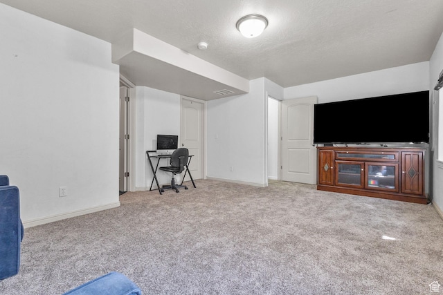108 S 610 E, American Fork, UT 84003 - living area with carpet, a desk, and a textured ceiling