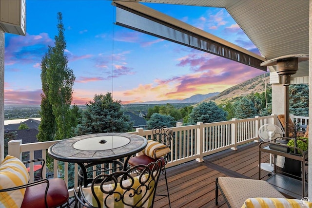 1677 E Wylie Ln, Draper, UT 84020 - deck at dusk with a mountain view