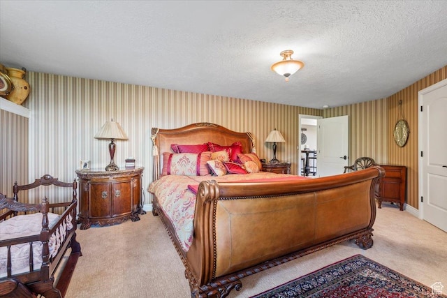1677 E Wylie Ln, Draper, UT 84020 - carpeted bedroom featuring wallpapered walls and a textured ceiling