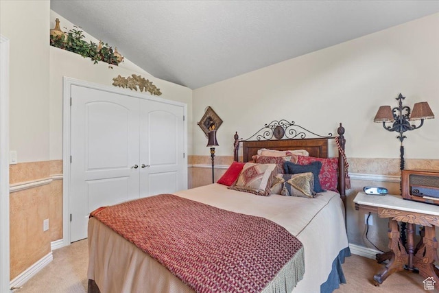 1677 E Wylie Ln, Draper, UT 84020 - bedroom with light colored carpet, a closet, and lofted ceiling