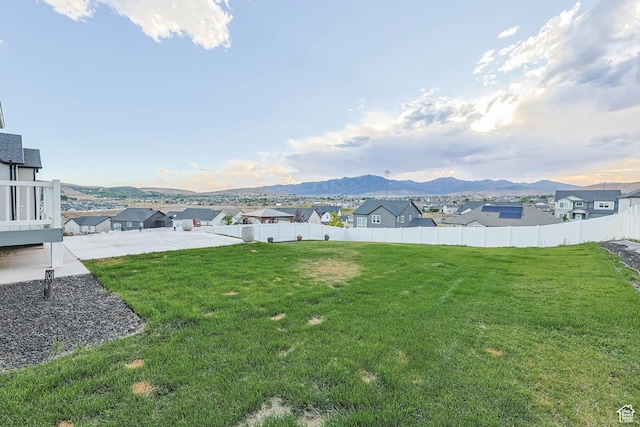 499 N Stone Ridge Dr, Saratoga Springs, UT 84045 - view of yard with a patio area, a mountain view, and a residential view