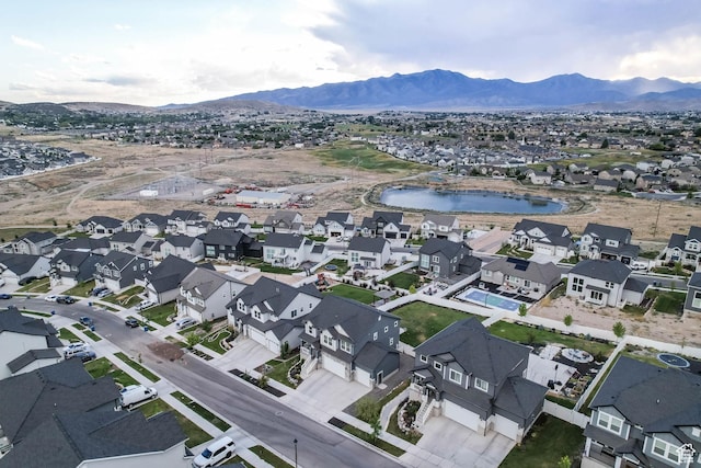 499 N Stone Ridge Dr, Saratoga Springs, UT 84045 - aerial view of property and surrounding area featuring a water and mountain view and nearby suburban area