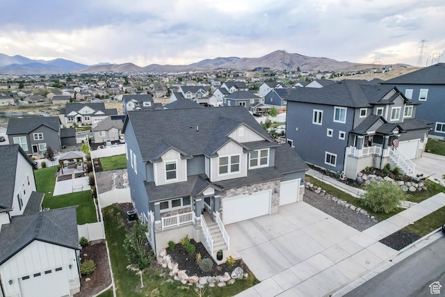 499 N Stone Ridge Dr, Saratoga Springs, UT 84045 - aerial view of residential area featuring mountains