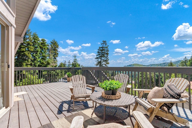 575 Upper Evergreen Dr, Park City, UT 84098 - wooden deck featuring a mountain view