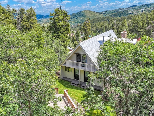 575 Upper Evergreen Dr, Park City, UT 84098 - view of subject property with a mountainous background and a heavily wooded area