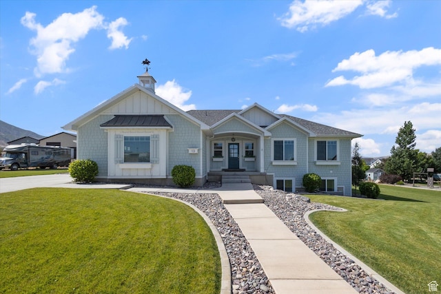 13 W 1370 S, Mona, UT 84645 - view of front of home featuring a front yard, a chimney, and a standing seam roof