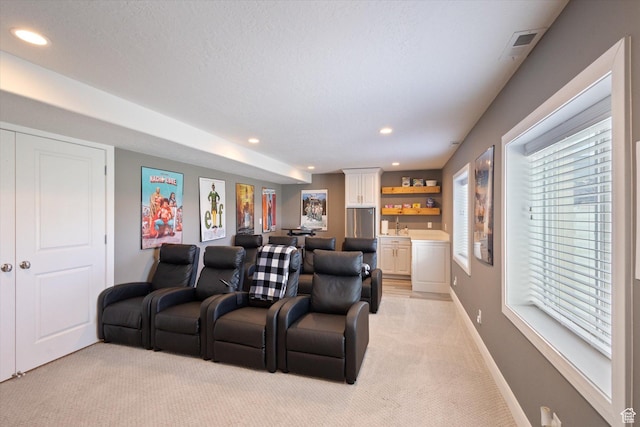 13 W 1370 S, Mona, UT 84645 - cinema room featuring wet bar, light carpet, and recessed lighting