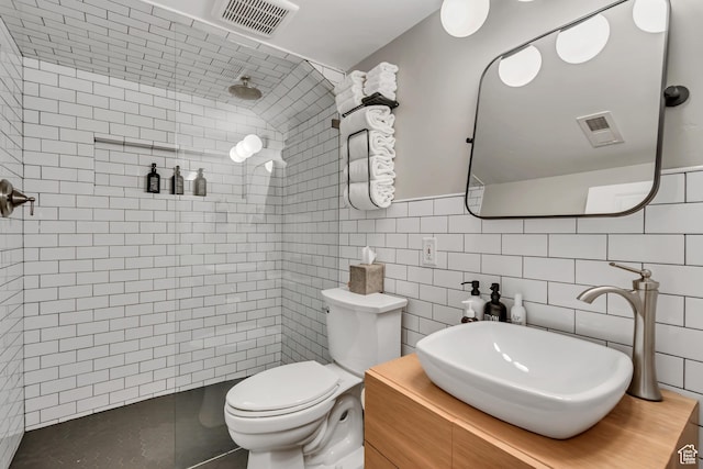 1221 E 800 S, Salt Lake City, UT 84102 - full bath with a tile shower, vanity, and tile walls