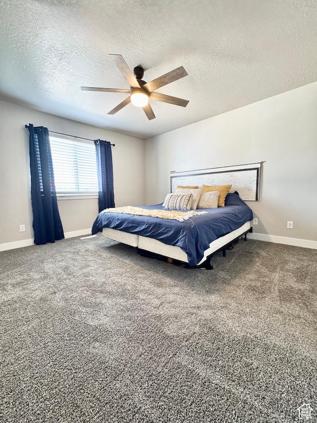 2408 E Maple Dr, Eagle Mountain, UT 84005 - carpeted bedroom featuring a textured ceiling and a ceiling fan