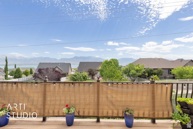 2244 S Hunter Dr, Saratoga Springs, UT 84045 - view of patio / terrace with a mountain view and a residential view