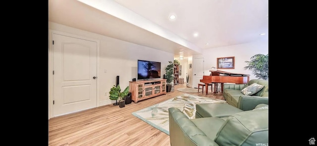 2244 S Hunter Dr, Saratoga Springs, UT 84045 - living area with light wood-type flooring and recessed lighting