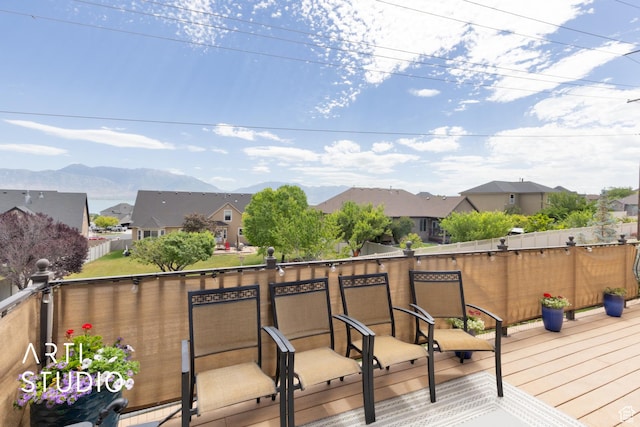 2244 S Hunter Dr, Saratoga Springs, UT 84045 - wooden deck with a residential view