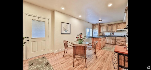 2244 S Hunter Dr, Saratoga Springs, UT 84045 - dining area featuring light wood-style floors and recessed lighting