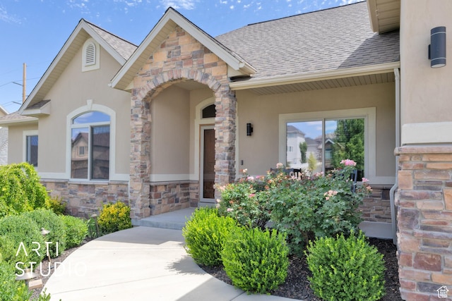 2244 S Hunter Dr, Saratoga Springs, UT 84045 - property entrance with stucco siding and stone siding