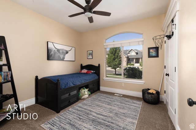 2244 S Hunter Dr, Saratoga Springs, UT 84045 - bedroom featuring carpet floors and a ceiling fan