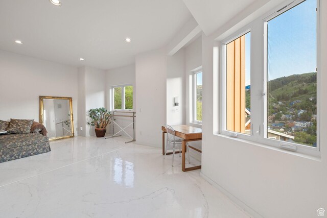 235 Mchenry Ave, Park City, UT 84060 - corridor featuring recessed lighting and marble tiled floors