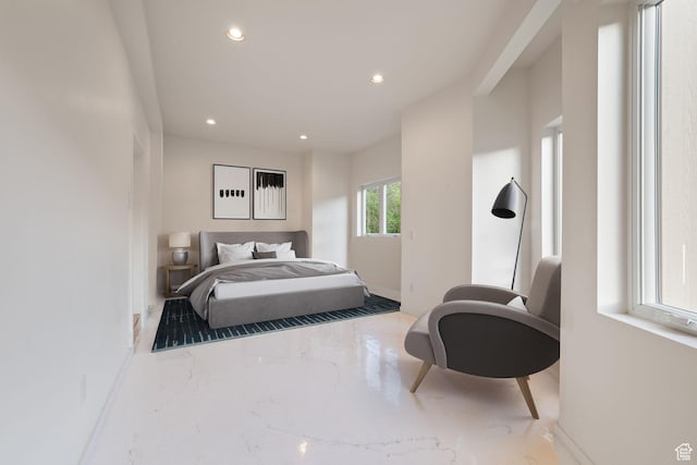 235 Mchenry Ave, Park City, UT 84060 - bedroom featuring recessed lighting and marble tiled floors
