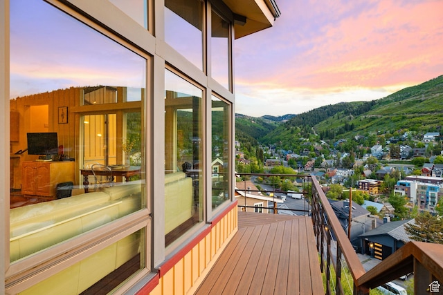 235 Mchenry Ave, Park City, UT 84060 - deck at dusk with a mountain view