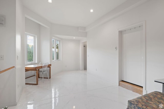 235 Mchenry Ave, Park City, UT 84060 - hallway featuring recessed lighting and light marble finish flooring