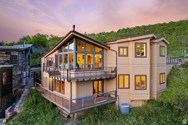235 Mchenry Ave, Park City, UT 84060 - back of property at dusk with a balcony