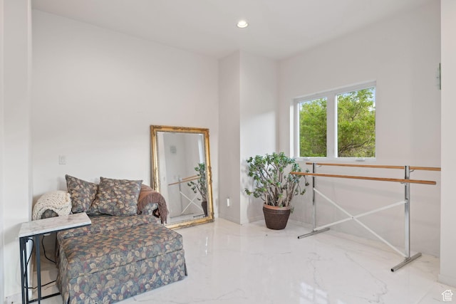 235 Mchenry Ave, Park City, UT 84060 - sitting room with marble finish floors and recessed lighting