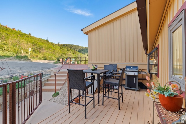 235 Mchenry Ave, Park City, UT 84060 - wooden deck featuring grilling area and outdoor dining area