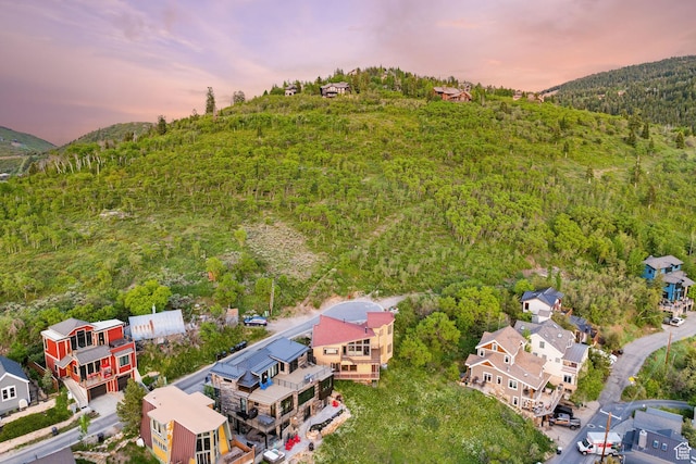 235 Mchenry Ave, Park City, UT 84060 - aerial view at dusk of a forest view, a residential view, and a mountain view