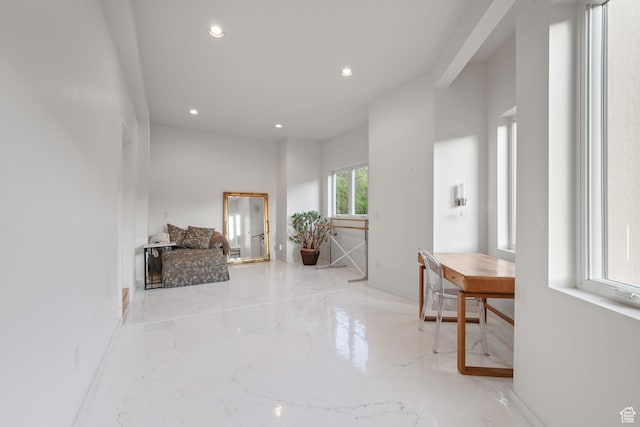235 Mchenry Ave, Park City, UT 84060 - corridor featuring recessed lighting and marble tiled flooring