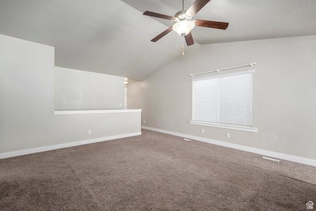1728 E Shadow Dr, Eagle Mountain, UT 84005 - bonus room featuring a ceiling fan, carpet, and lofted ceiling