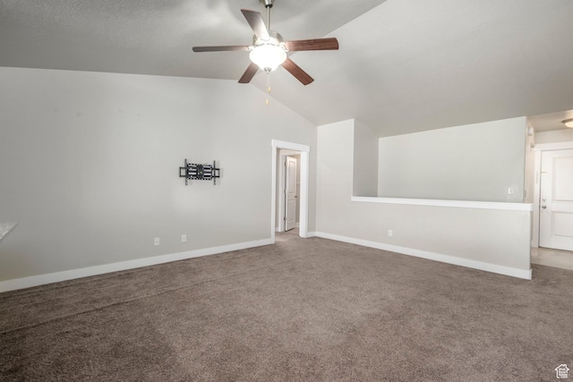 1728 E Shadow Dr, Eagle Mountain, UT 84005 - unfurnished room with ceiling fan, vaulted ceiling, and carpet flooring